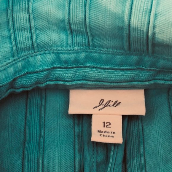 J. Jill Turquoise** Ridged 100% Cotton Blazer Size 12 - Picture 8 of 15
